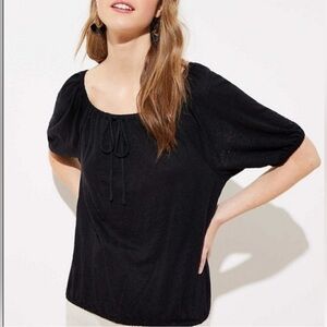 Loft linen shirred drawstring tee L